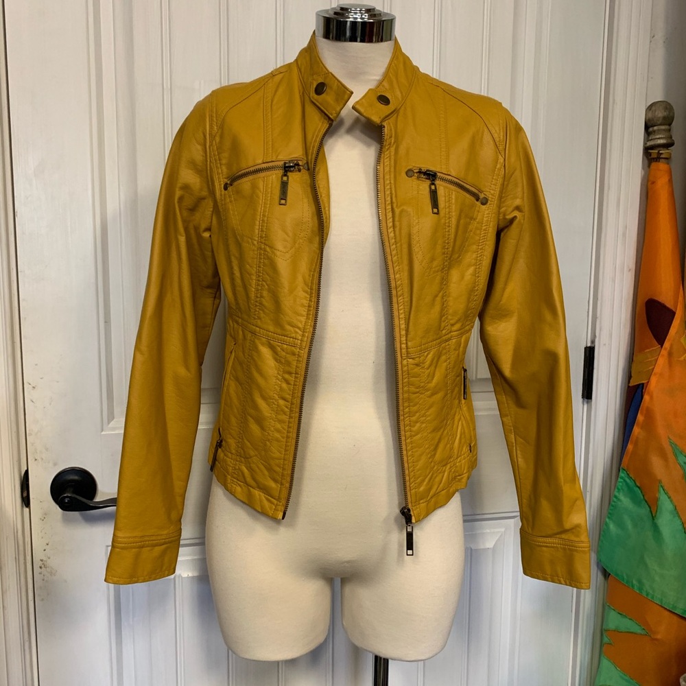 Faux-leather jacket